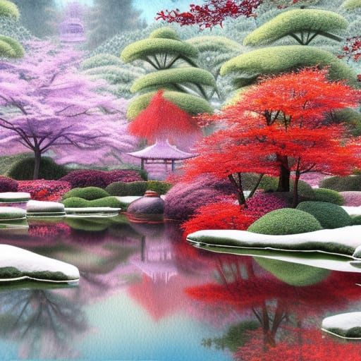 Japanese Garden in Winter 2