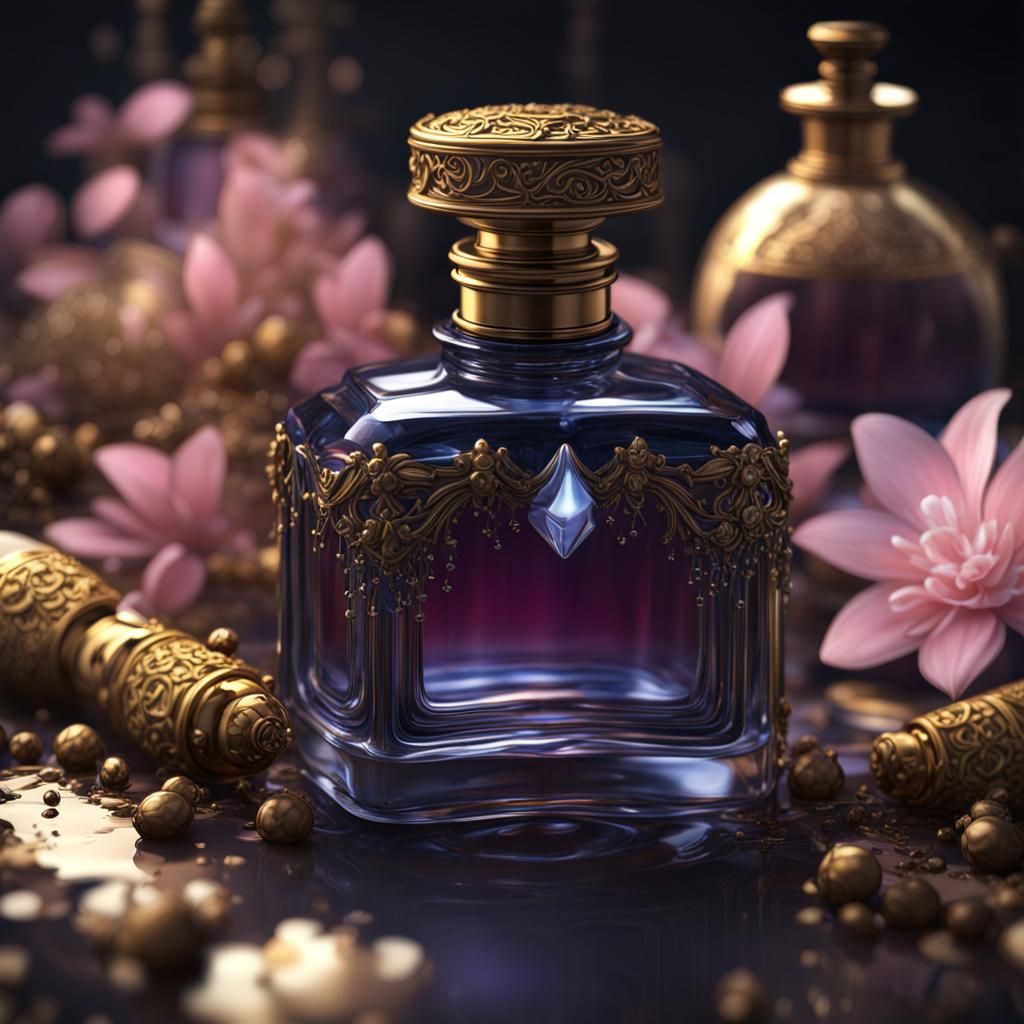 Crystal Perfume Bottle in Dark Fantasy Art