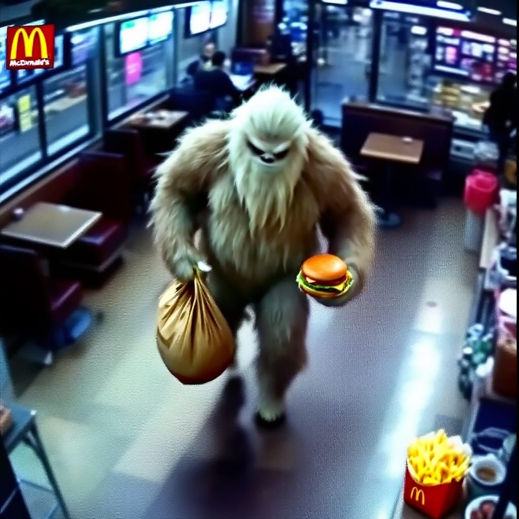Yeti Spotted Stealing Big Macs on CCTV