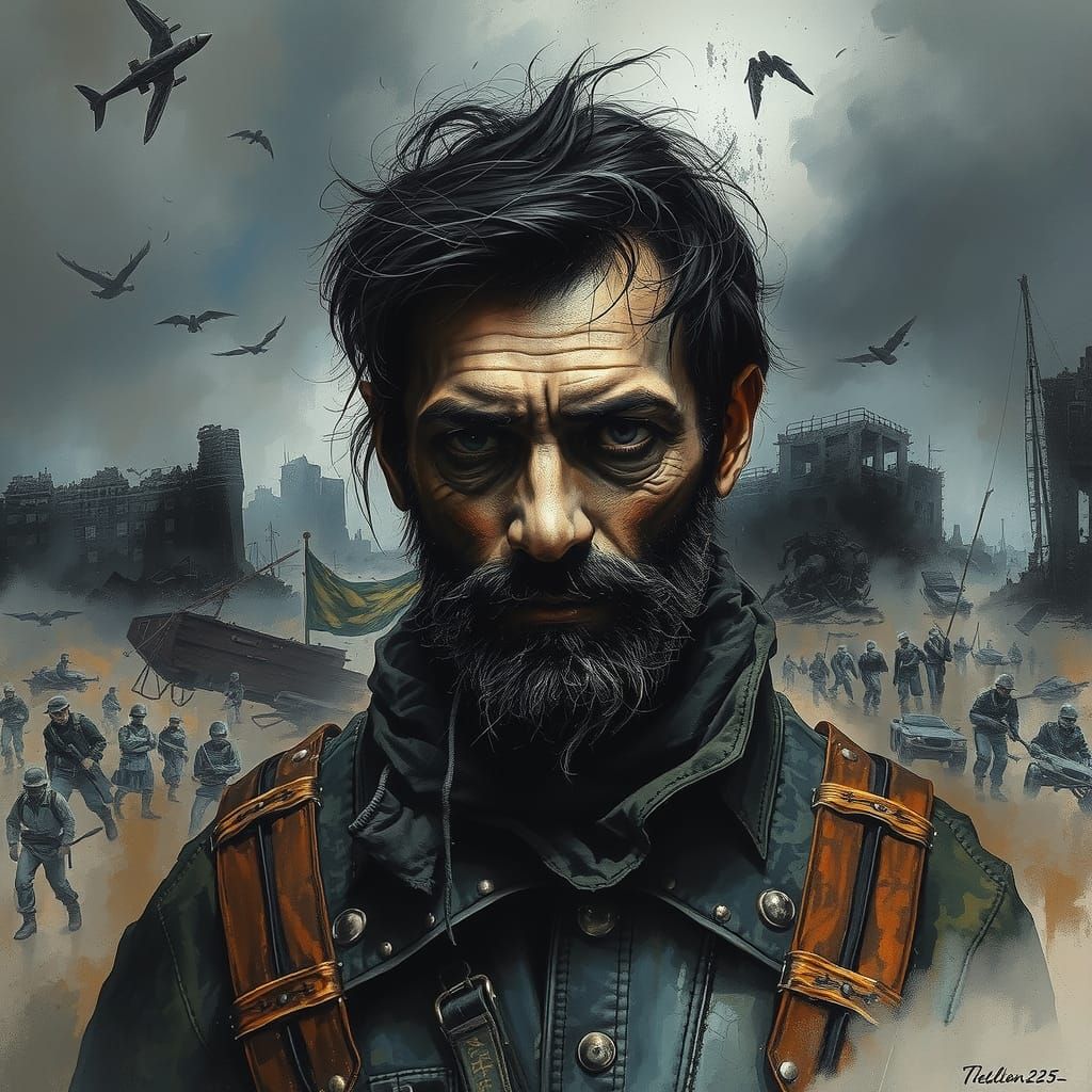 Apocalyptic War Zone Landscape in Muted Realism