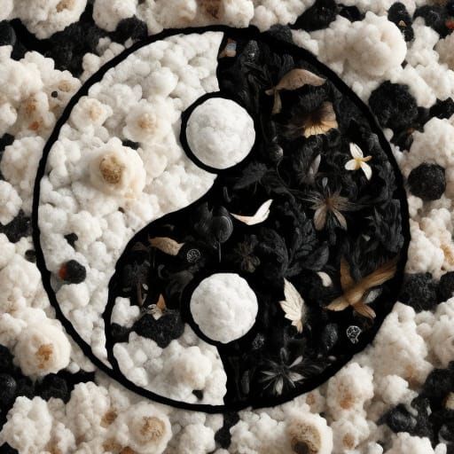 Stylized 3D Yin Yang Symbol