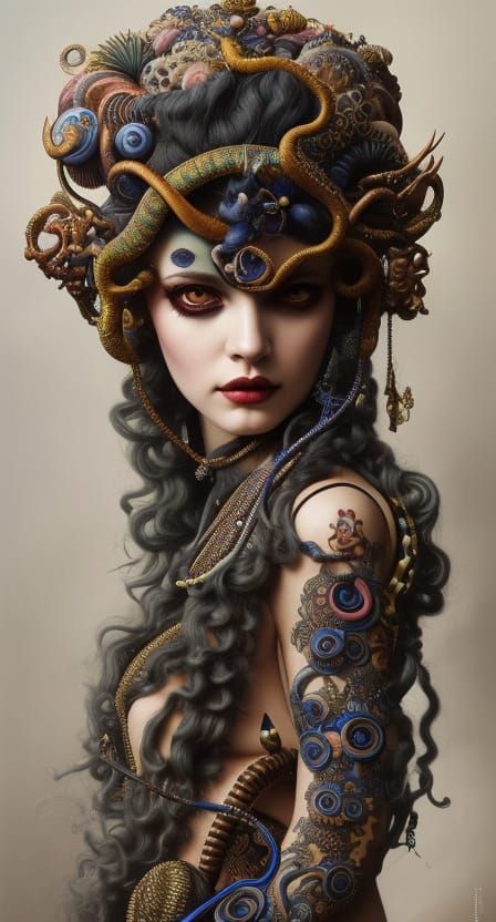 A beautiful tentacle woman