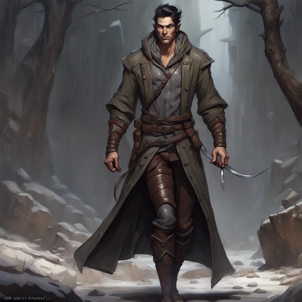 Fantasy Elf Warrior in Dark Fantasy Style