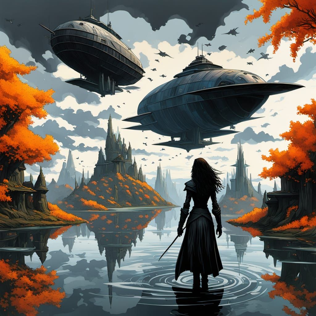 Vibrant Floating City with Diverse Biomes at Sunset