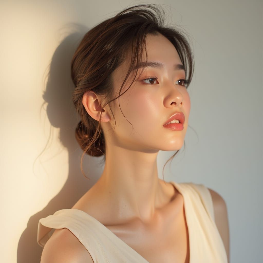 Minimalist Portrait of a Beautiful Woman