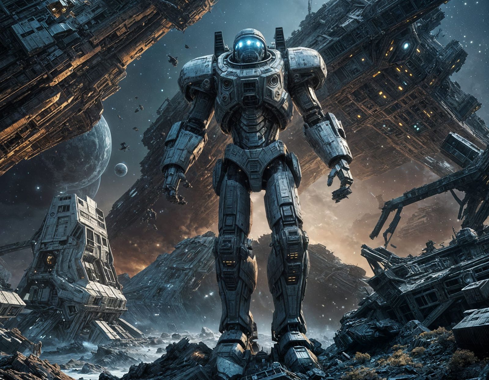 Lost Starship: Derelict Dreadnought in Space