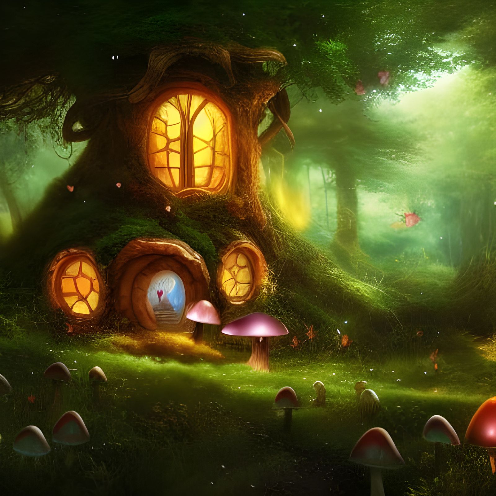 Enchanted Fairy House Under a Tree