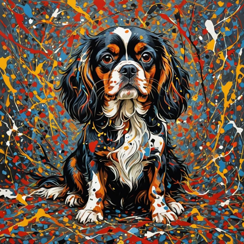 King Charles Spaniel as Abstract Expressionism