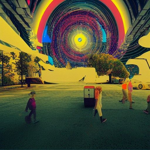 Glitched Future Utopia: A Digital Distortion