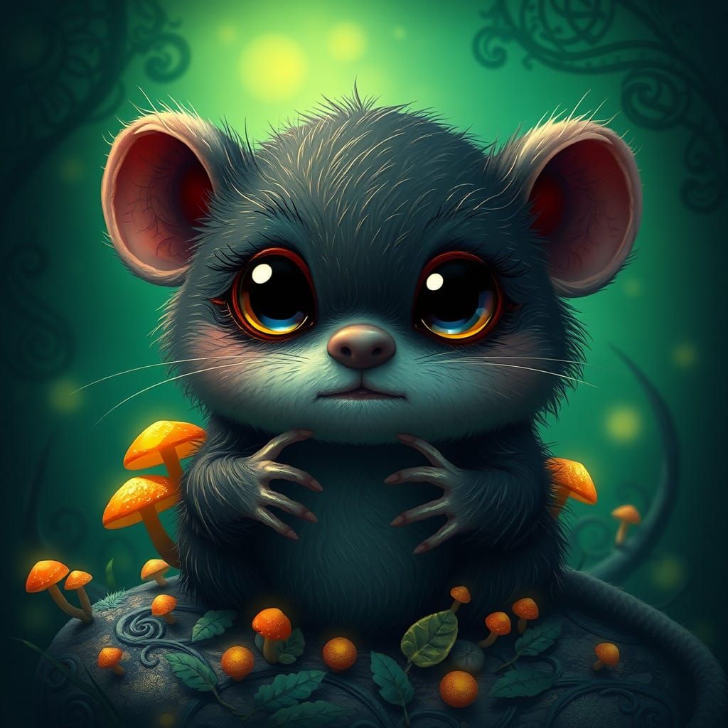 Whimsical Mole in Emerald Dreamscapes