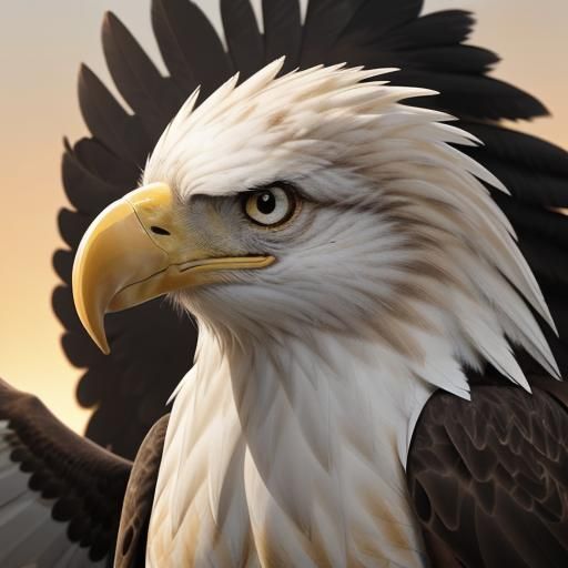 Eagle Eye Close-Up in Golden Hour Light
