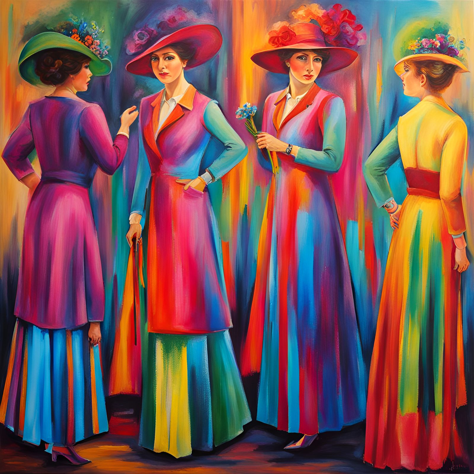 Vivid Color Portrait Inspired by Vintage Drawings