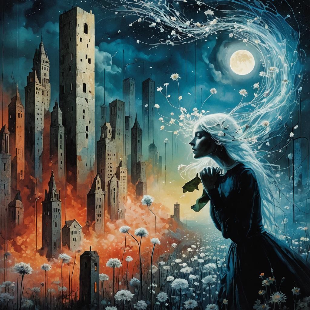 Ethereal Fairy in Surreal Infrared Dreamscape