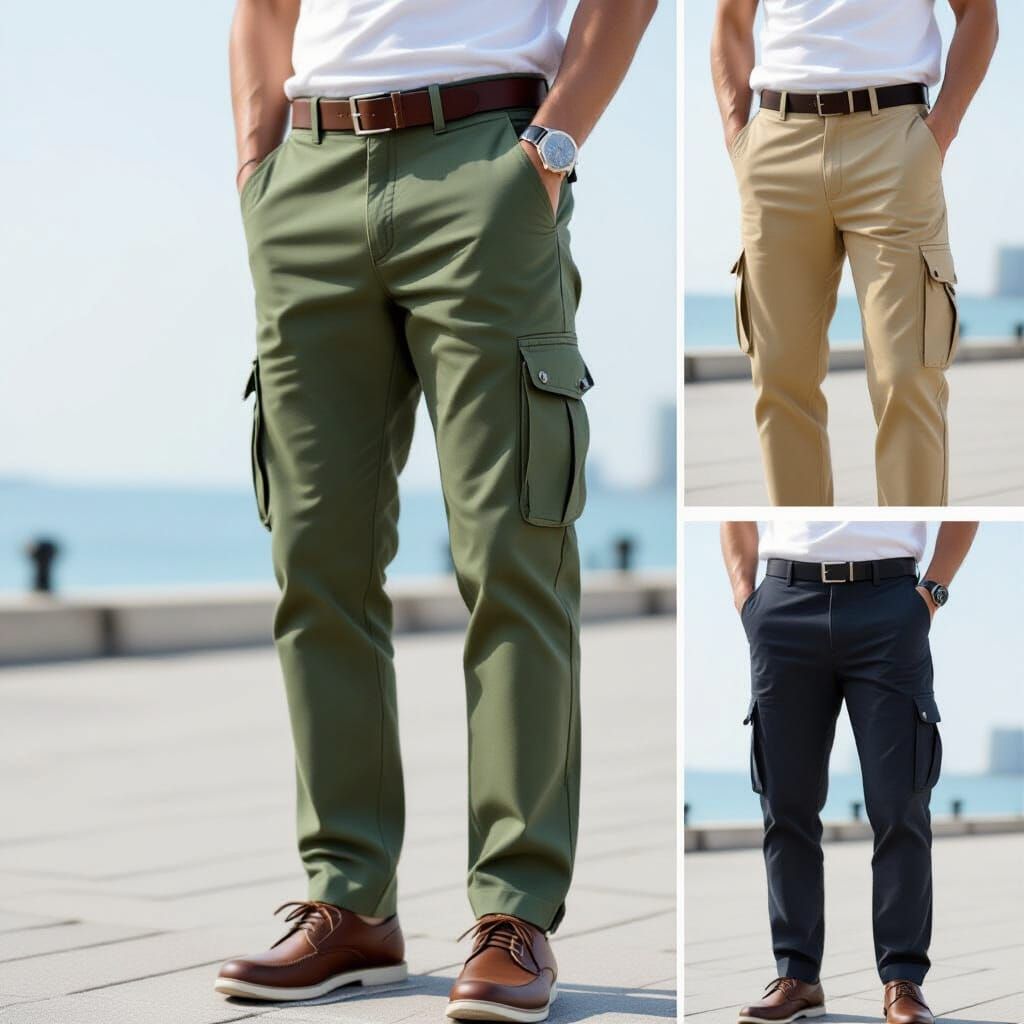 Simple Men's Cargo Trousers Image