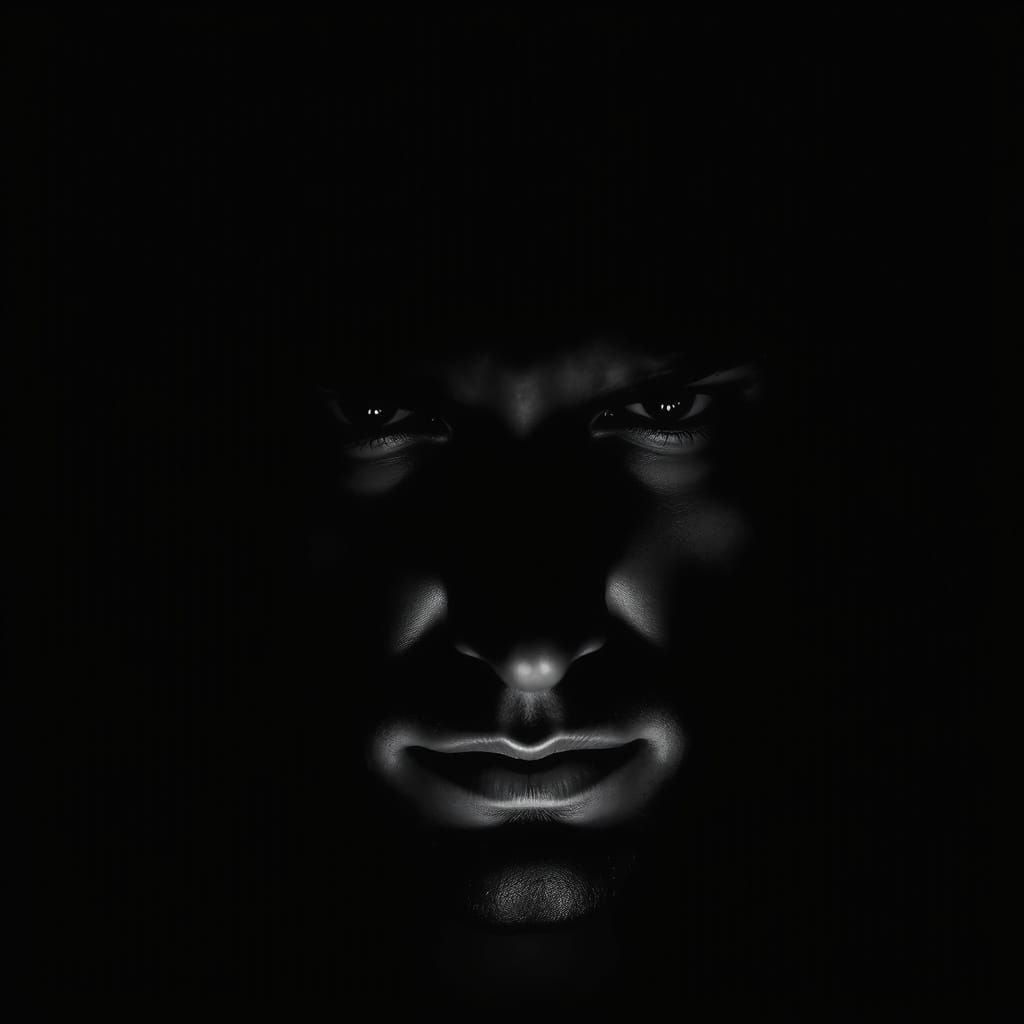 Monochromatic Portrait in Deep Shadows
