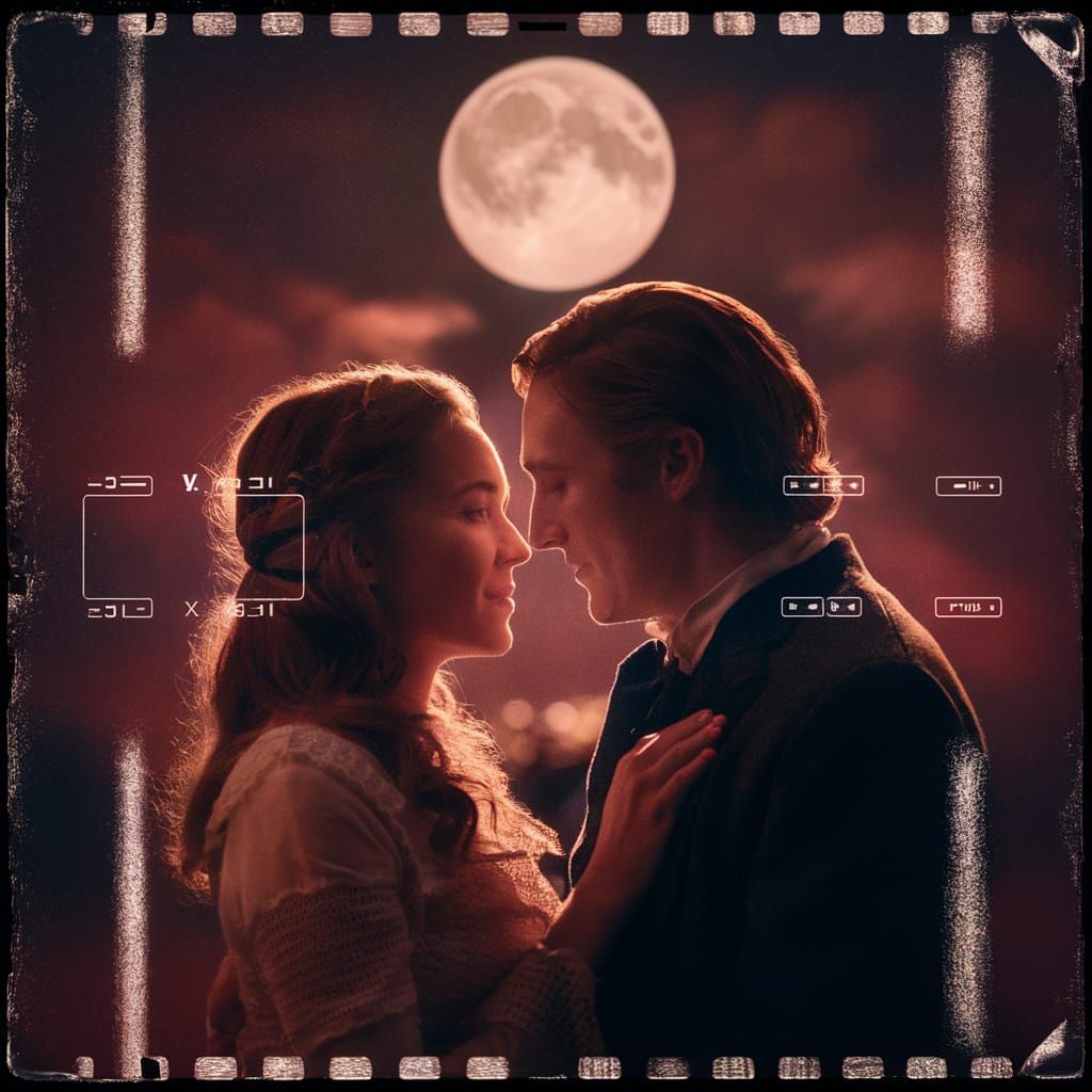 Romantic Full Moon Cinematic Film Still