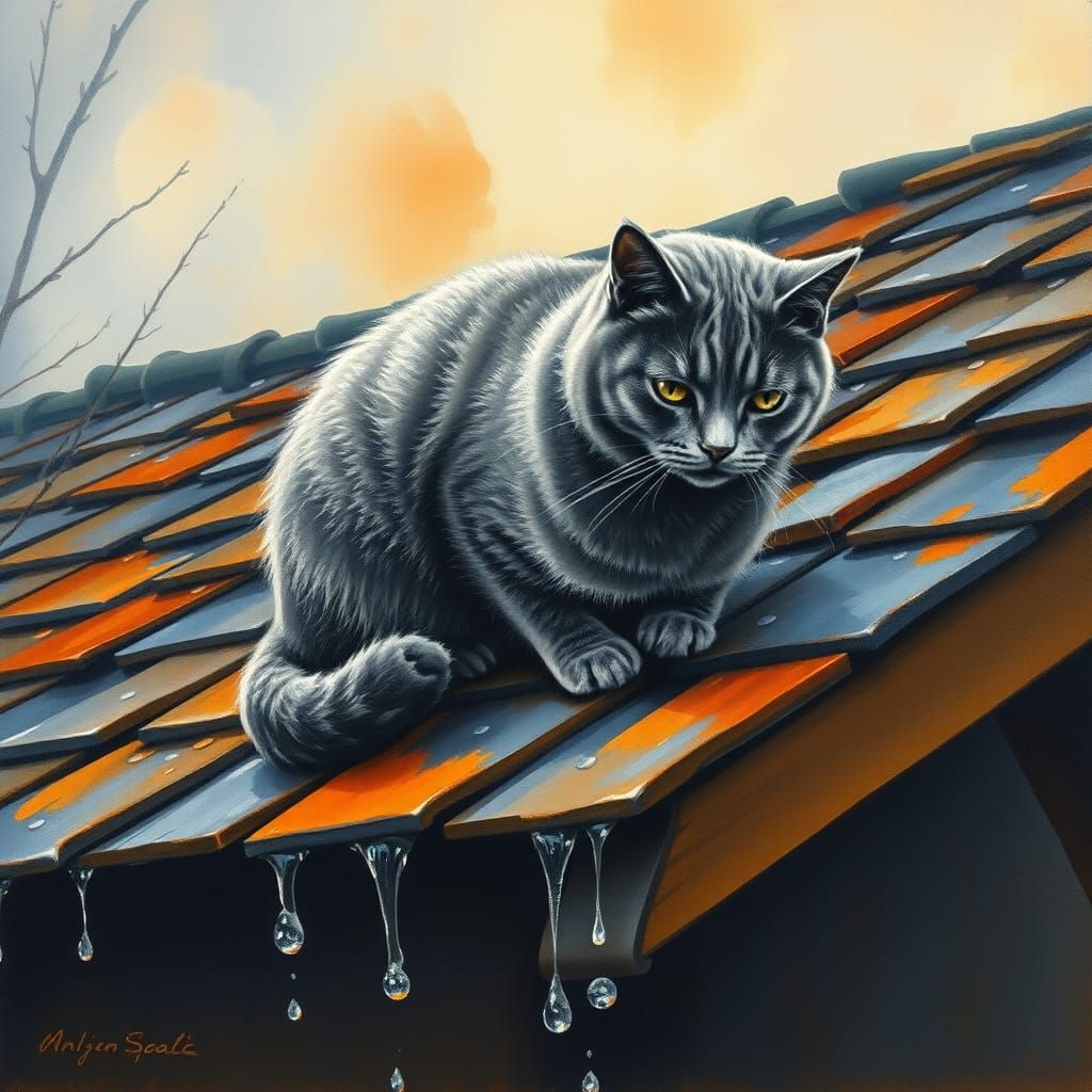Cat on Roof