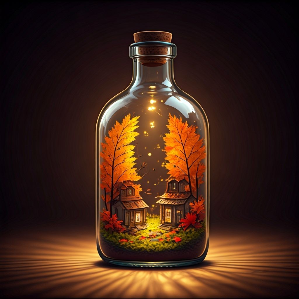Autumn World in a Bottle, Miyazaki-Inspired