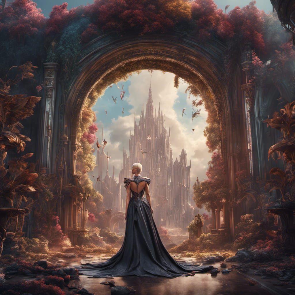 Fantastical Portrait in Deep Color, Digital Art