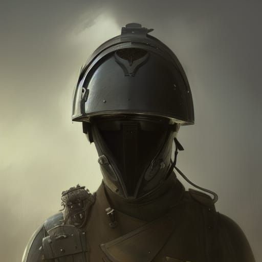 Armored WWI Soldier in Dark Fantasy Style