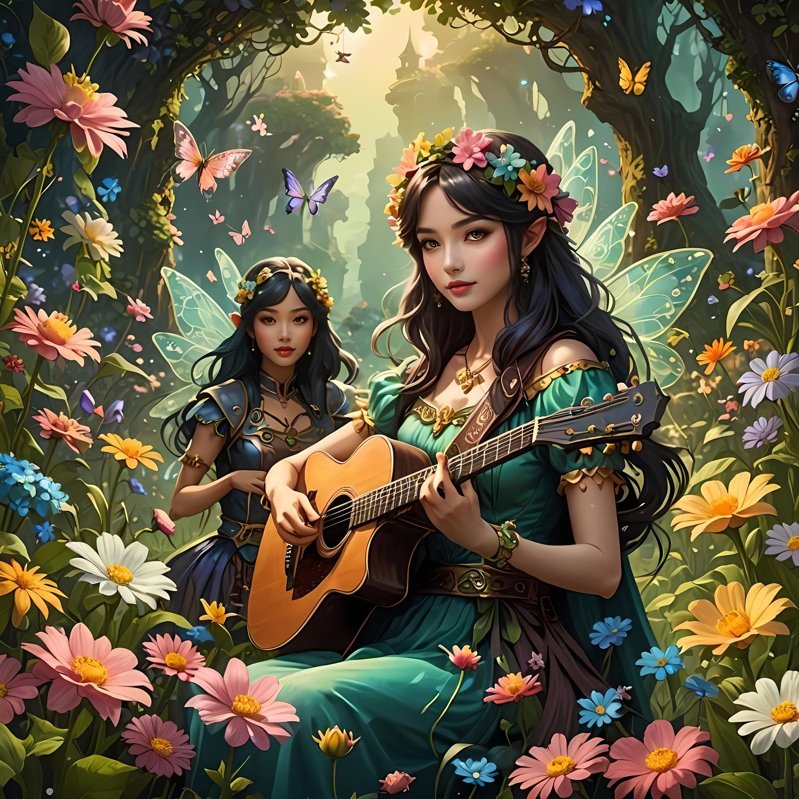 Vintage Fairy Band Album Cover Art