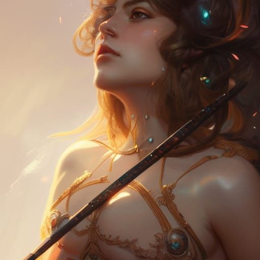 Battle Goddess Portrait in Hyperdetailed Digital Art