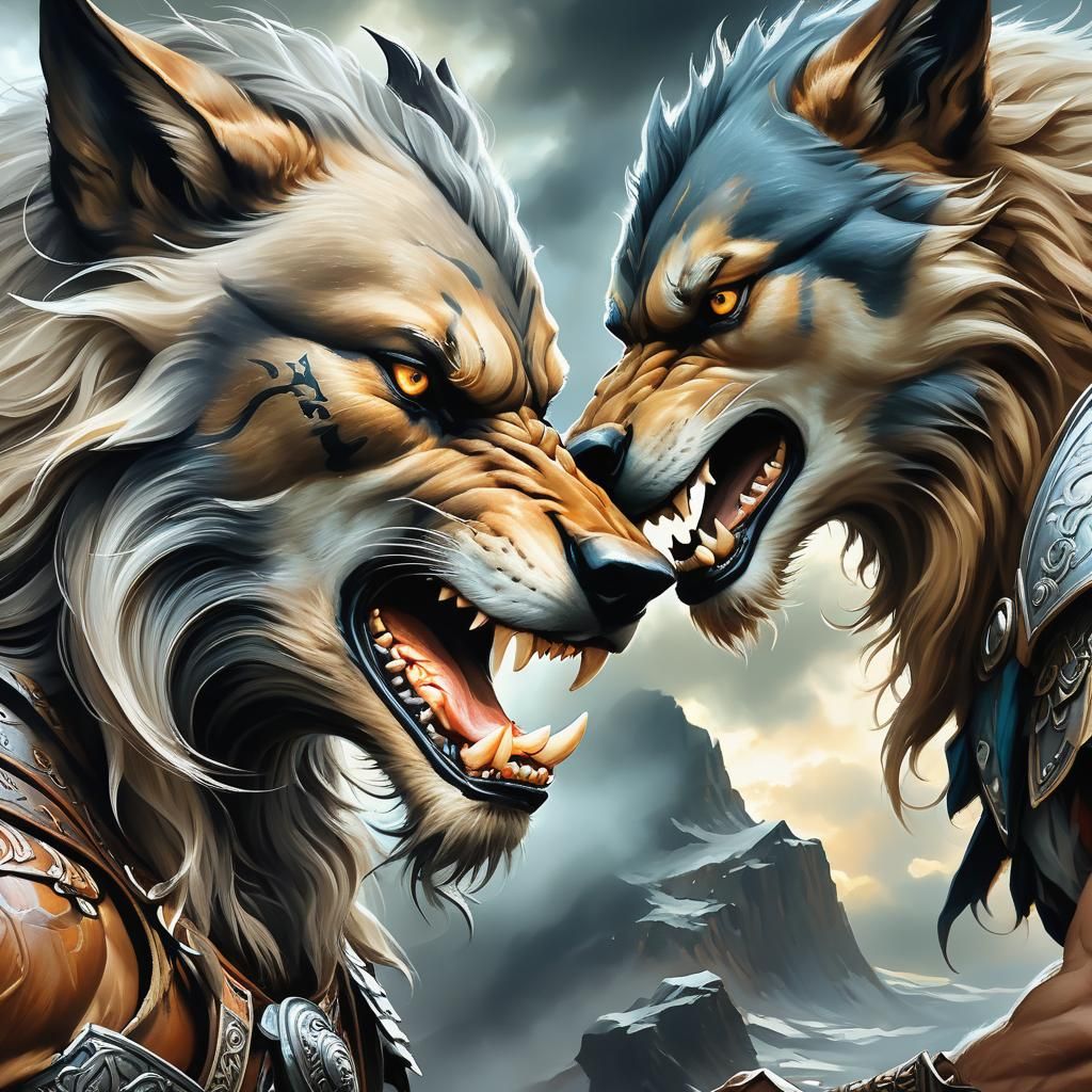 Fenrir and Tyr: Norse Gods in Renaissance Portrait