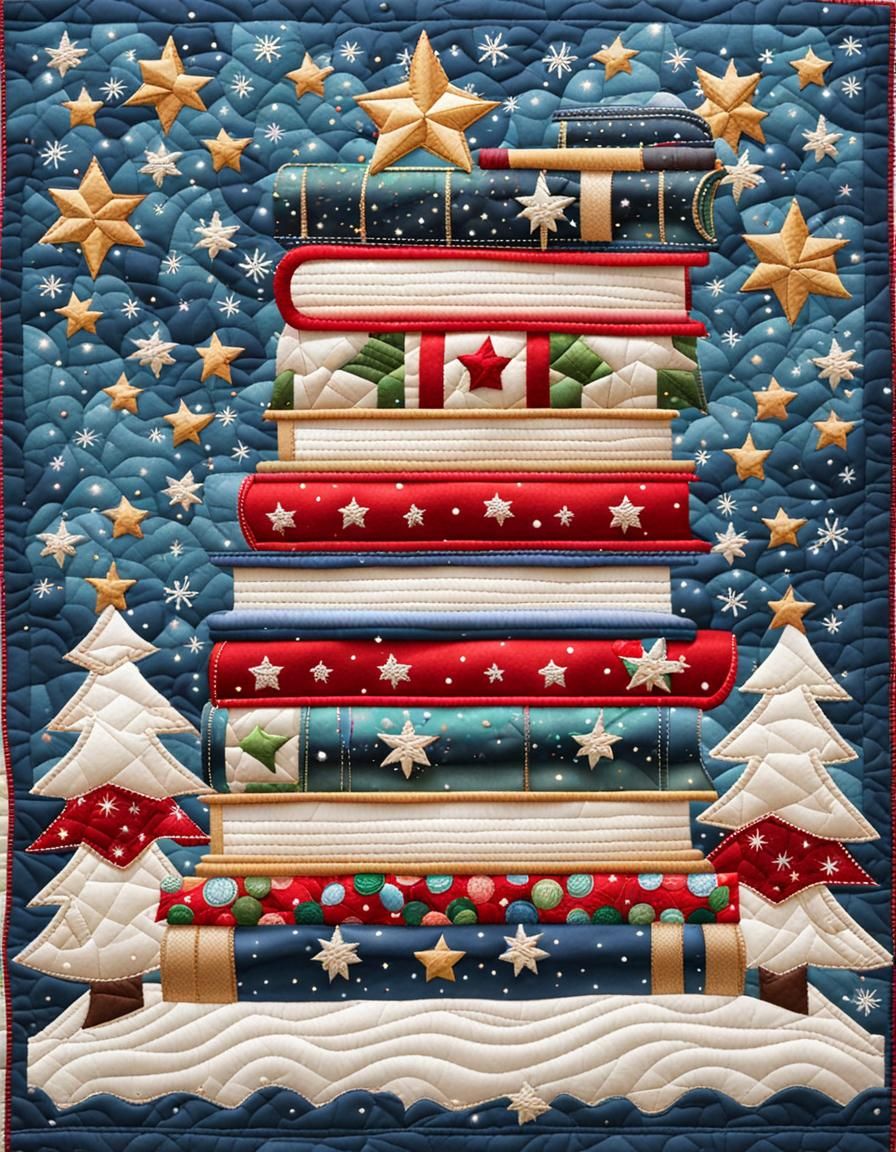 Christmas Quilt Inspired by Cozy Book Nook