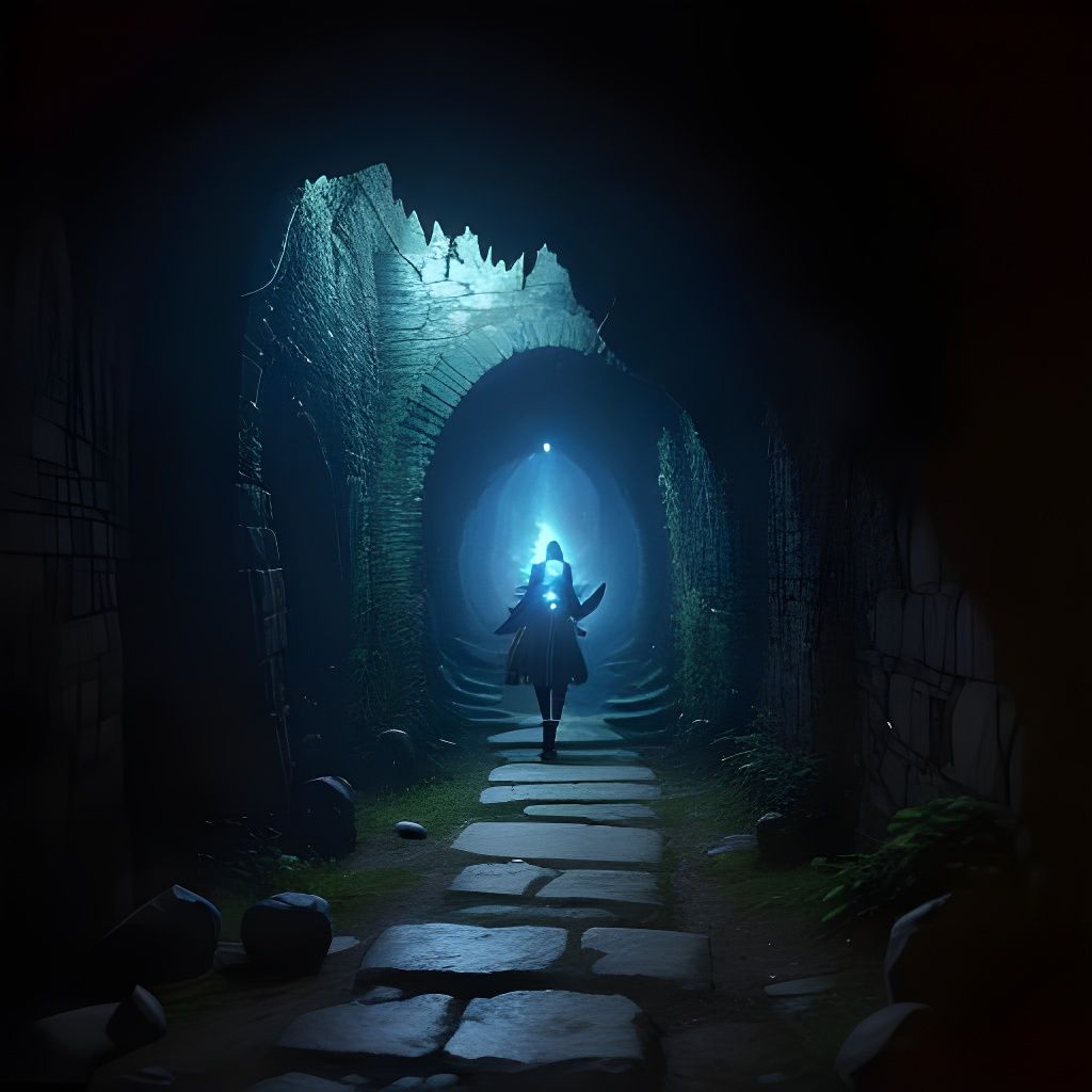 Dark Passageway: An Adventurer's Cautious First Steps