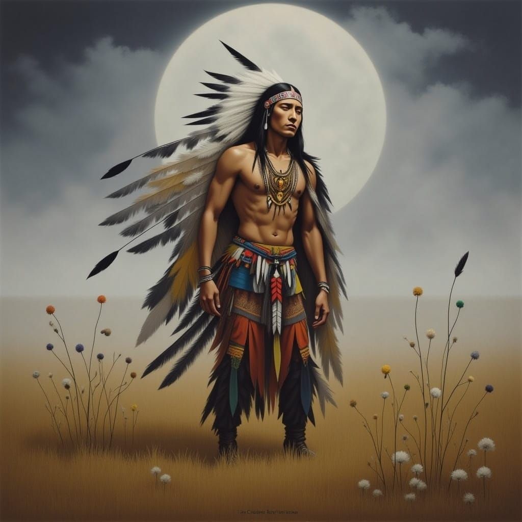 <lora:Indigenous Fantasy 2:1.0> Iktomi, the trickster god of...