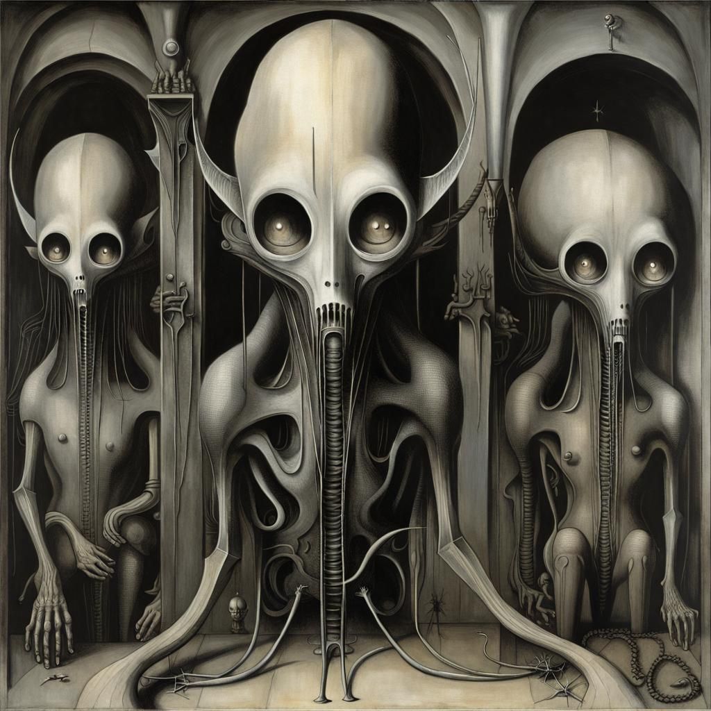 Eldritch Carnage in Style of Bosch and Giger