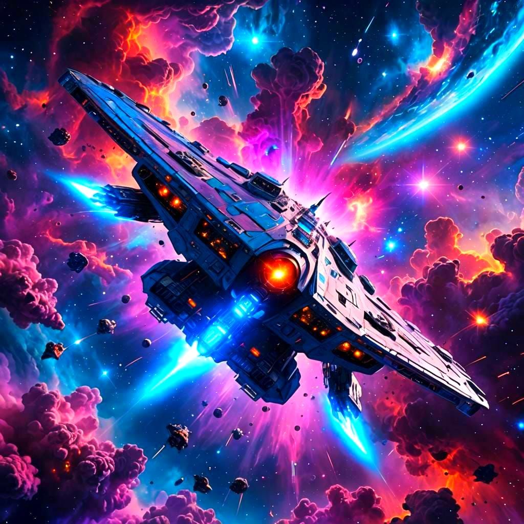 ship preparing for hyperdrive