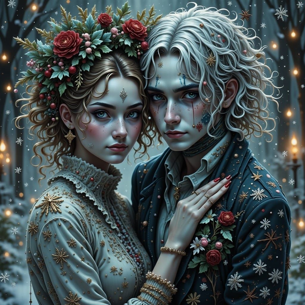 Whispering Winter Romance in Edward Scissorhands Style