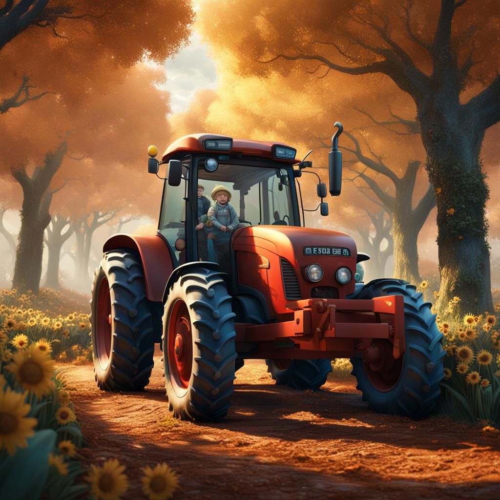 Tractor Ride: Fantasy Concept Art in 8k
