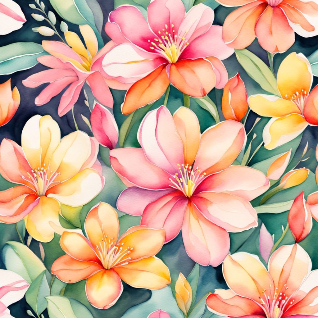 Vibrant Summer Floral Watercolor