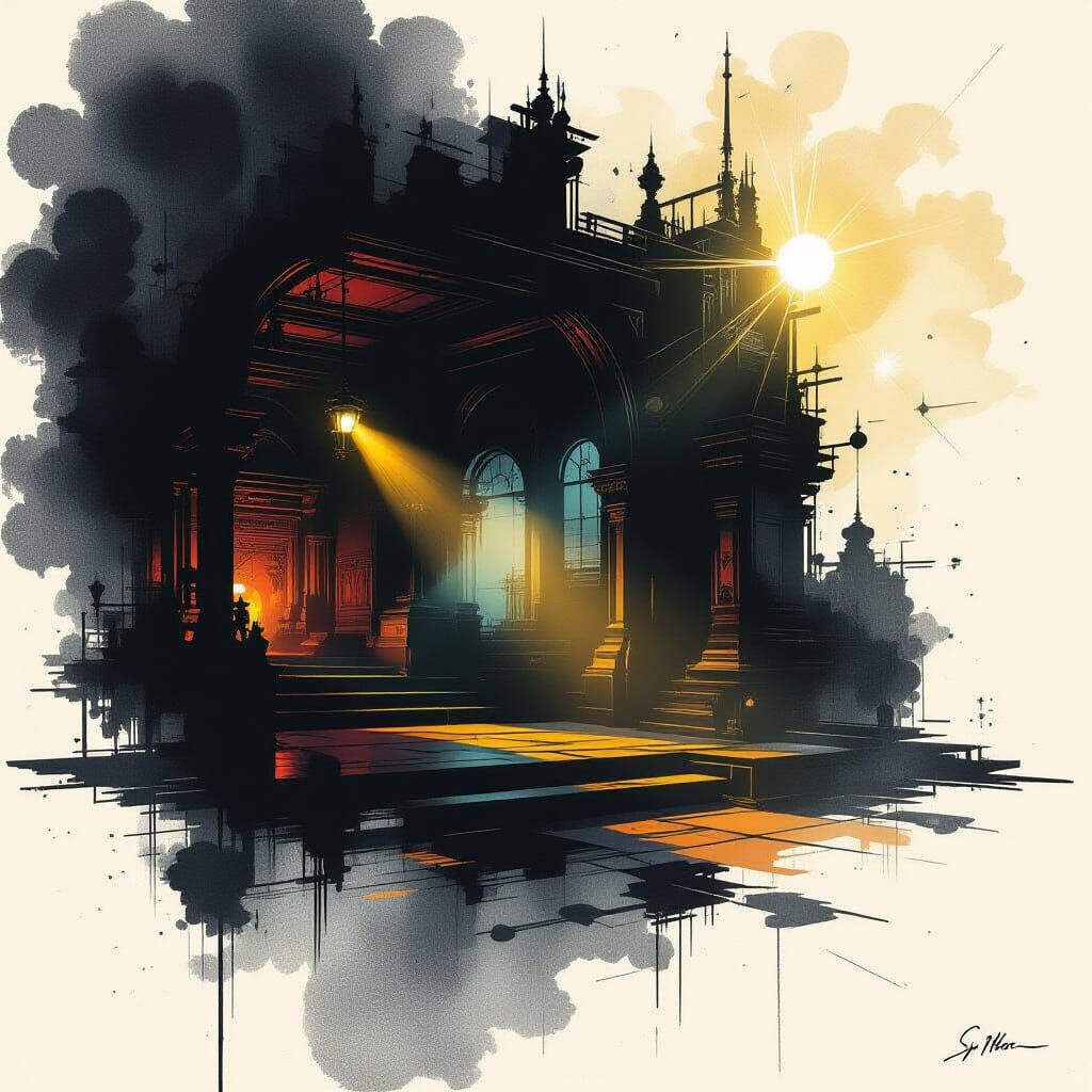 Dramatic Light in Dark Room: A Neon-infused Aesthetic