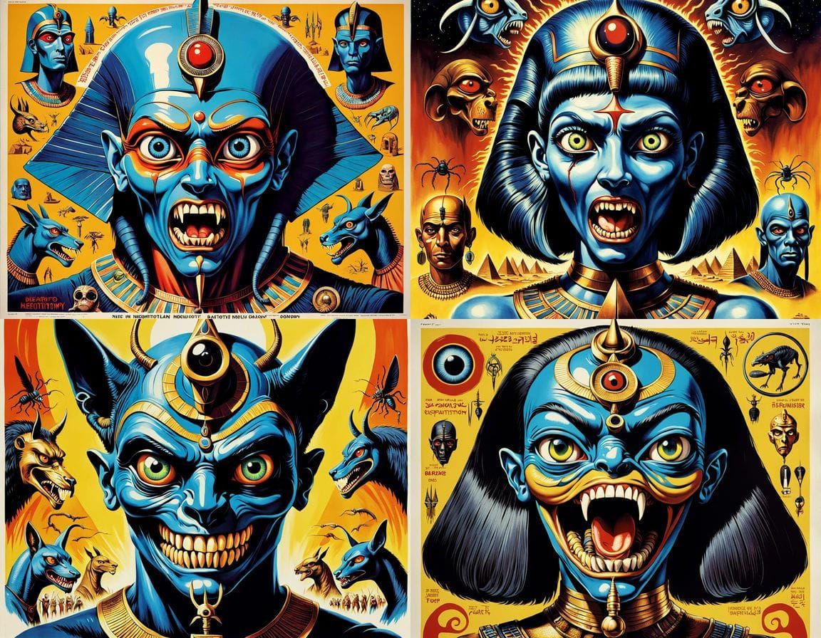 Surreal Egyptian Horror in a Grotesque 1970s Movie Poster St...