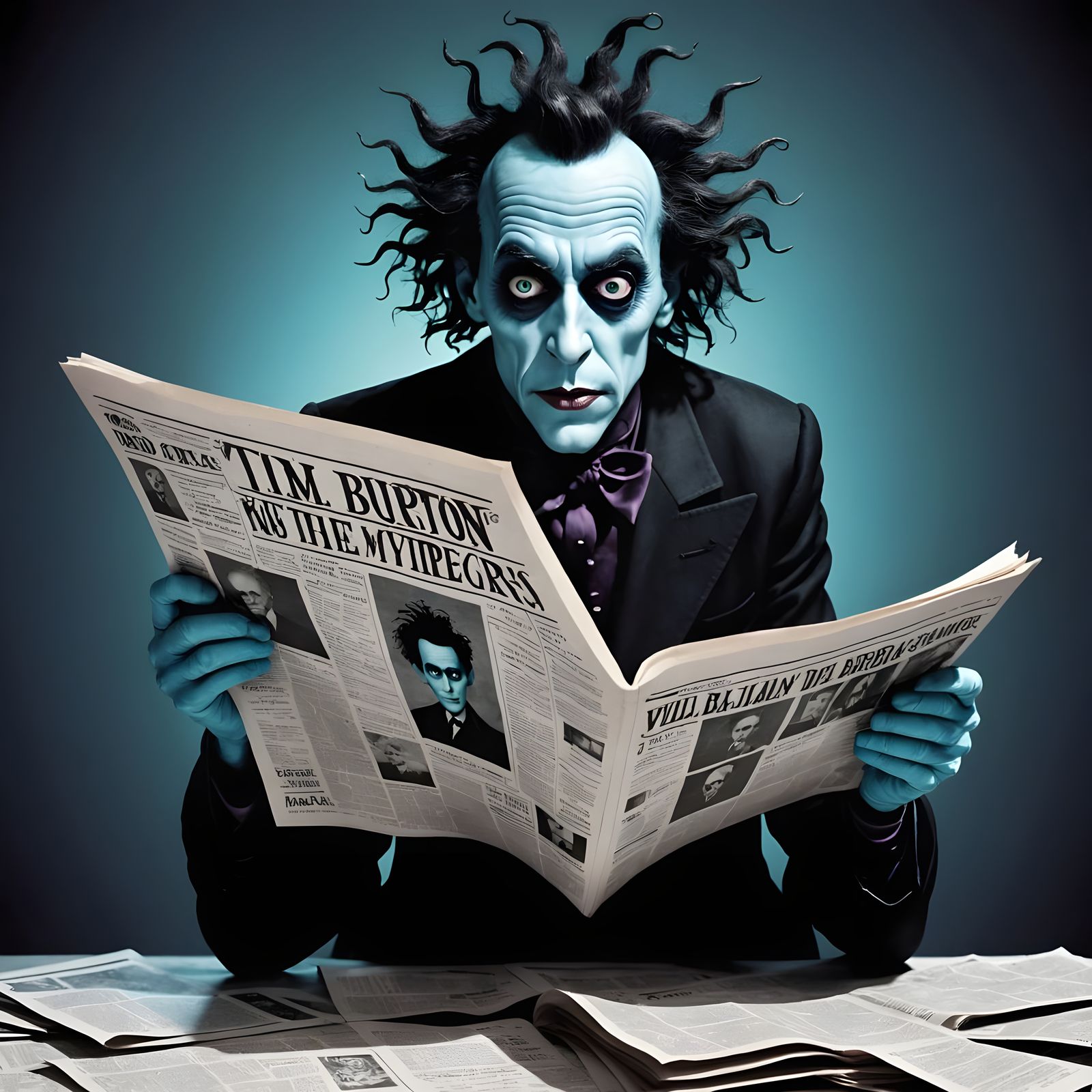 Hologram Villain in Tim Burton Style