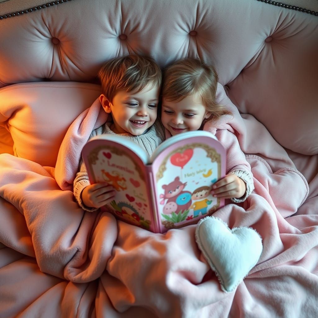 Cozy Children's Moment in Soft Pastel Hues