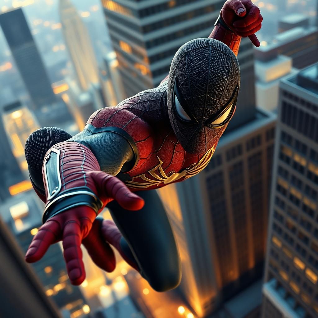 Dynamic Spider-Man Swings Through NYC, Cinematic Style