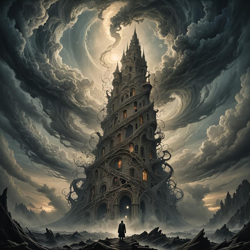 Surreal Twisted Figure in Eerie Dreamscape