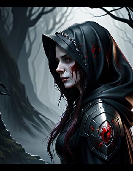 Hooded fantasy woman