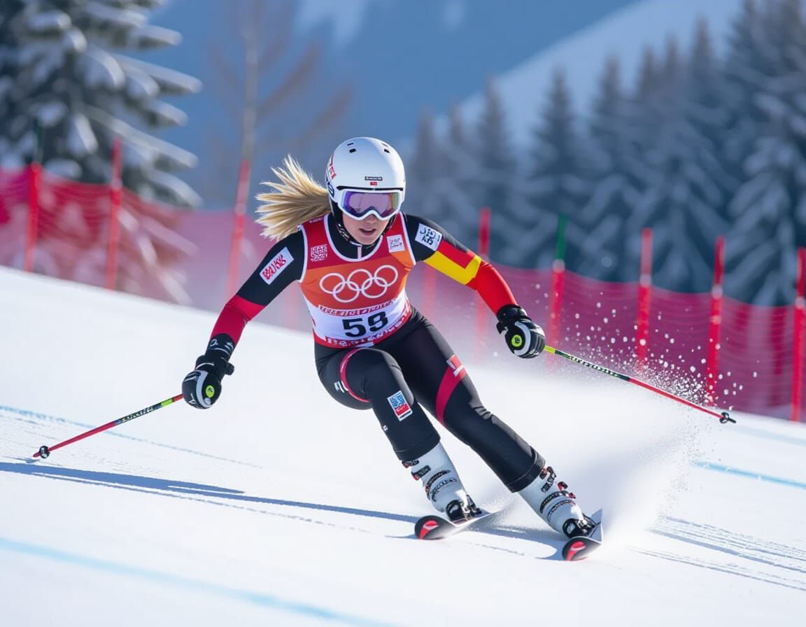 Olympic Downhill Skier in 70s Magazine Style