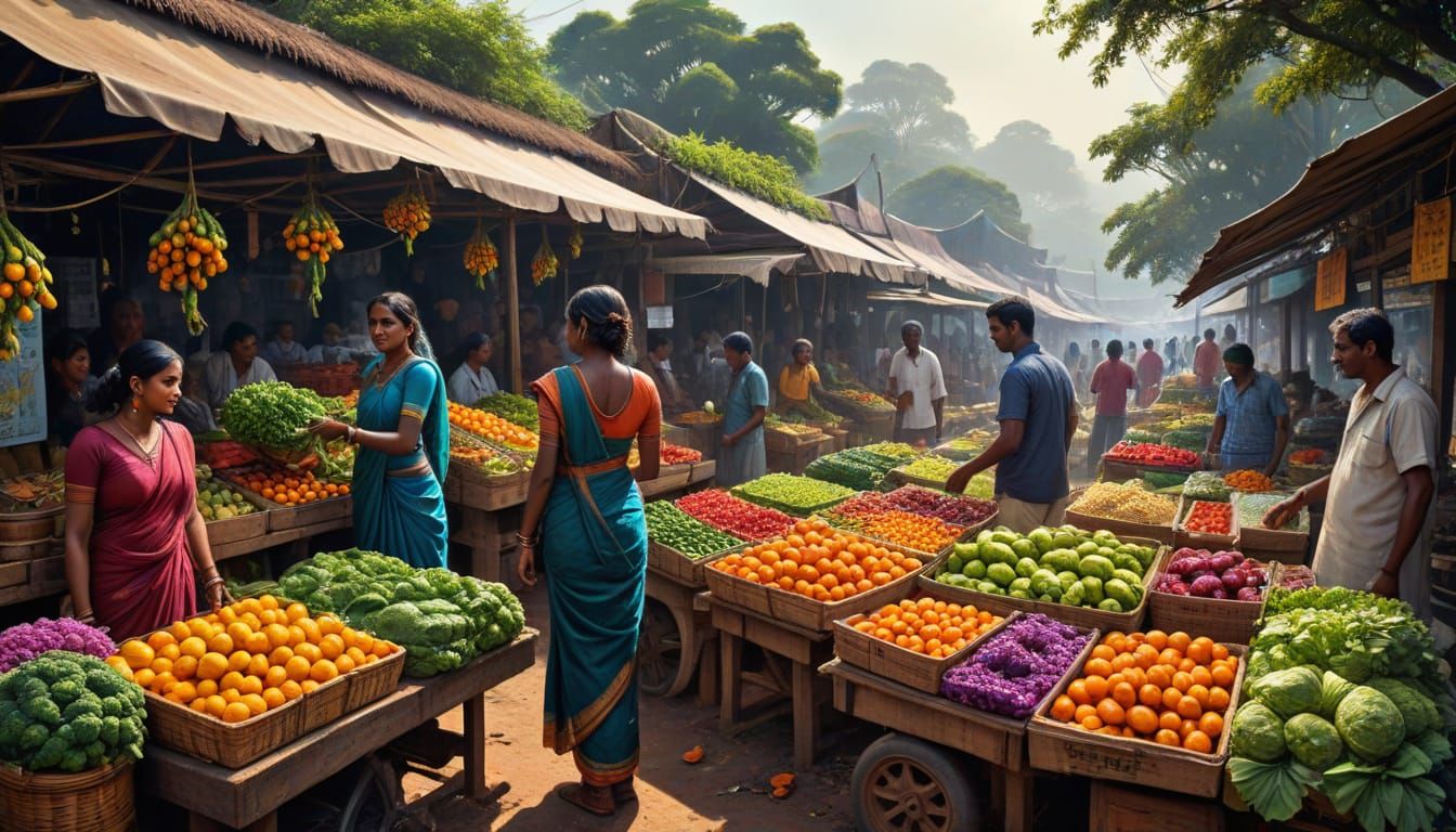Sunday Market in Vibrant South India