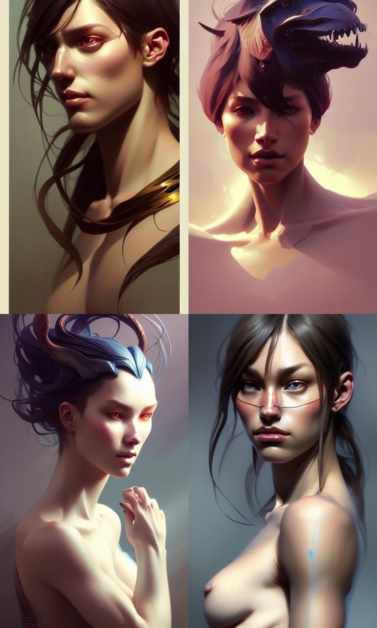 Animal-Human Hybrids Portrait in Artstation Style