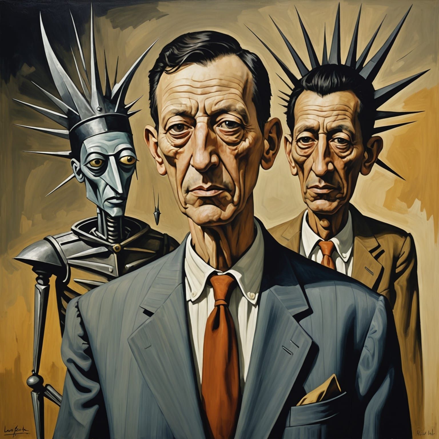 Surreal Scene Inspired by Bosch's Oil Paintings