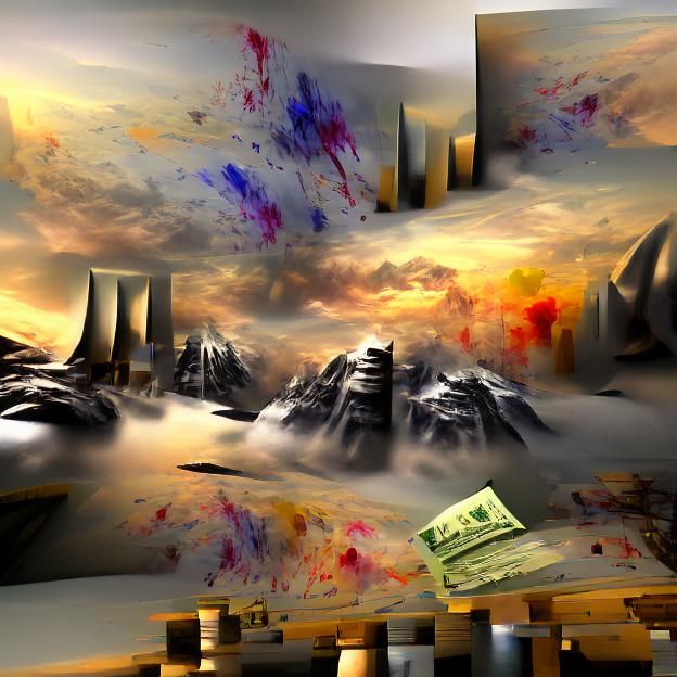 Abstract Matte Painting: Money as Slave