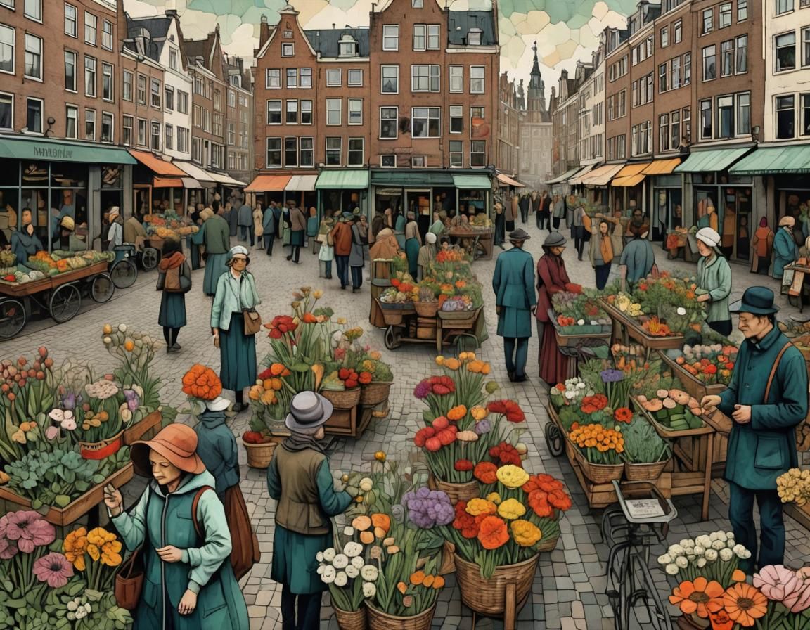 Janskerkhof Bloemenmarkt in Amsterdam