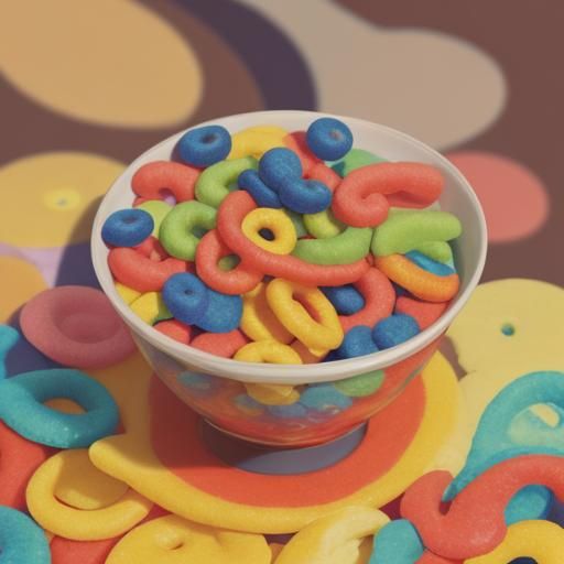 Colorful Froot Loops Cereal Still Life