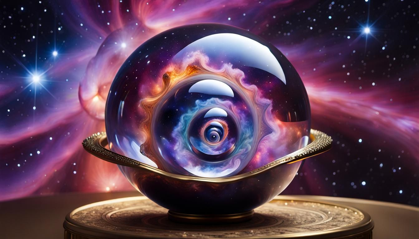 Mirrored Klein Bottle in Astral Nebula Globe